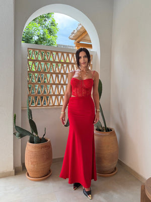 SCARLET LACE – Rochie elegantă cu corset din dantelă