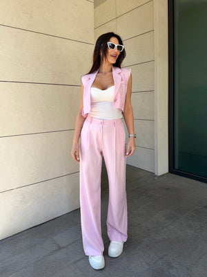 SET CU DUNGI SUBȚIRI, BLEUMARIN – bustieră și pantaloni