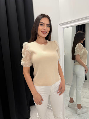 LACE SLEEVE TOP