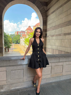 CAPRI GOLD – Rochie cu decolteu halter