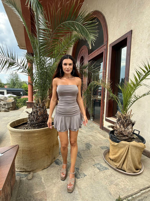 MOCHA BREEZE – Rochie scurtă fără bretele