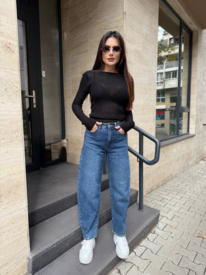 BALLOON DENIM – Blugi cu talie înaltă
