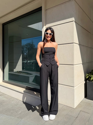SET CORSET NOIR – Bustier și pantaloni