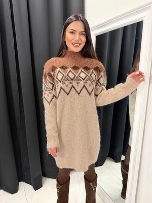 ROCHIE TRICOTATĂ – rochie tricotată cu motiv geometric