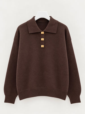 GOLD BUTTON KNIT – sweater with gold-tone buttons