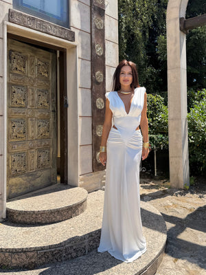 ALLURE – Rochie Maxi cu Decolteu Drapat