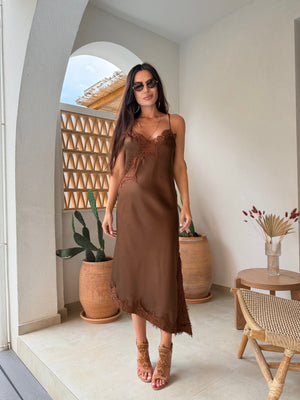 Rochie Dark Caramel Lace