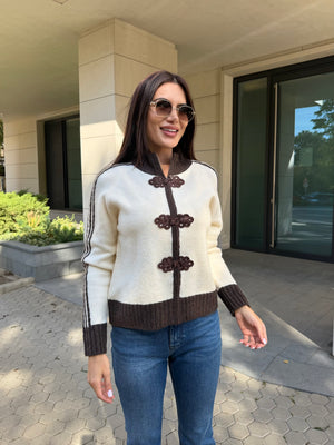 KNOT CARDIGAN – cardigan tricotat cu închidere decorativă