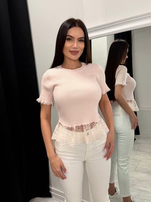 LACE BLOOM KNIT TOP