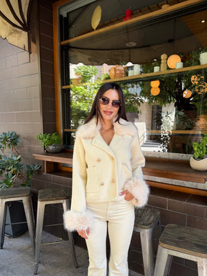 LUXE FUR CARDIGAN – cardigan cu guler și manșete pufoase