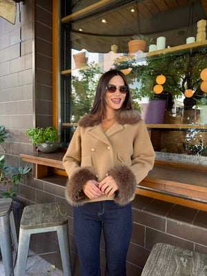 LUXE FUR CARDIGAN – cardigan cu guler și manșete pufoase