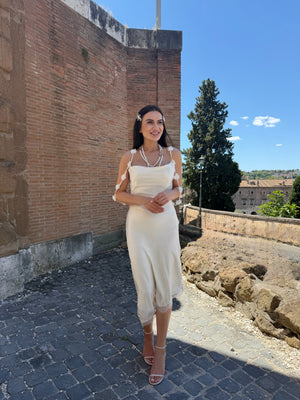 ROCHÉ FLEURÉ – Rochie satinată cu bretele florale