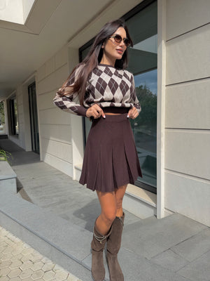 PLEATED KNIT SKIRT – knitted pleated skirt