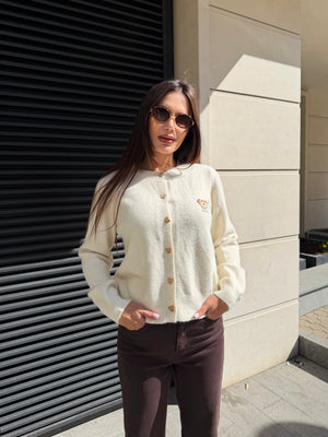 TEDDY BUTTON CARDIGAN – cardigan tricotat cu nasturi ursuleți