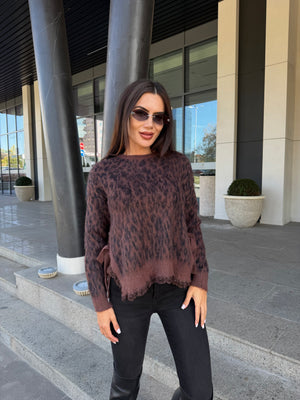 LEOPARD TIE KNIT – pulover cu legături laterale